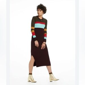 Scotch & Soda Women's Midi Rib Knit Stripe Pattern Dress Size M *As is*